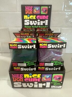 NEEDOH Nice Cube Swirl ORANGE VARIATION Solid Squish VIRAL